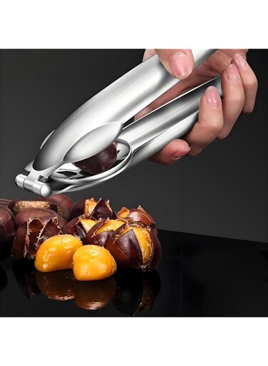 Checkzed Nutcracker Chestnut Walnut Opener, Stainless Steel Nutcracker for Pecan, Chestnut, and Walnut Shelling &ndash; Durable Kitchen Tool for Dried Fruits and Nuts