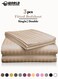 3 Piece Luxury Cream Striped Bed Sheet Set with 1 Deep Pocket Fitted Sheet and 2 Pillowcases for Hotel and Home Crafted from Ultra Soft and Breathable Microfiber for Year-Round Comfort, (Single/Double)