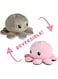 Grab Mantra Reversible Octopus Plushie Soft Toys, Double-Sided Flip Stuffed Animal Mood Plush Show Your Mood Without Saying a Word, A Gift for Kids and Decorations, Pink and grey (Love + Hate)