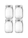 BEWAVE Glass Mason Jars, 16oz Clear Glass Jars with Lids for Sealing, Regular Mouth Canning Jars for Food Storage, Snacks, Candies, DIY Projects, 4 Pcs