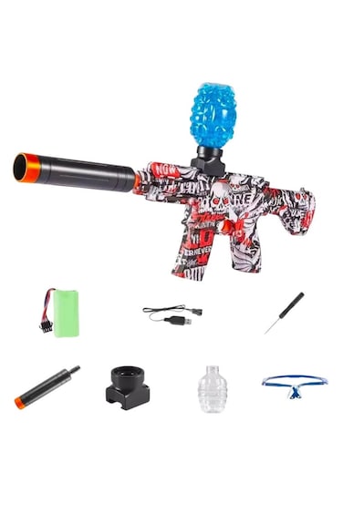 مسدس جل M416 للأطفال - لعبة مسدس جل كهربائي أوتوماتيكي سريع الإطلاق مع نظارات واقية، مسدس جل عالي الطاقة للأطفال والكبار، إطلاق سريع للجل