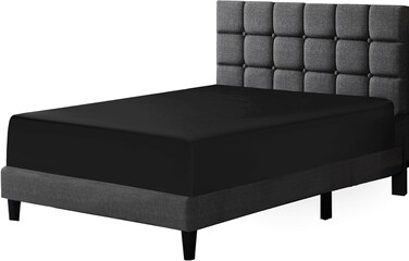 Zen 100% Cotton 300 Thread Count Fitted Sheet - Black, Full/Double Size