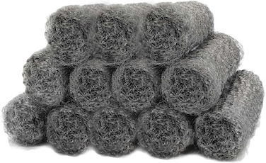 12pcs Steel Wire Wool Rolls Cleaning Pads Non-Scratch Metal Wire Scouring Pad for Cleaning, Polishing, Home and Kitchen Steel Wool for Cleaning Ovens, Broilers, Cookie Sheets, and Pots and Pans
