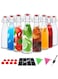 SKYLINK 8 Pack 16oz Glass Bottles with Flip-Top Lids &ndash; Reusable Airtight Beverage Bottles for Juice, Water, Sparkling Drinks &ndash; Includes Silicone Seals, Chalkboard Labels, Funnels &amp; Pour Spout