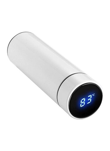Steel Temperature Measuring LED Touch Display Flask White 500ml