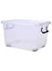 22L Clear Plastic Storage Box With Wheels &amp; Lockable Lid (White)