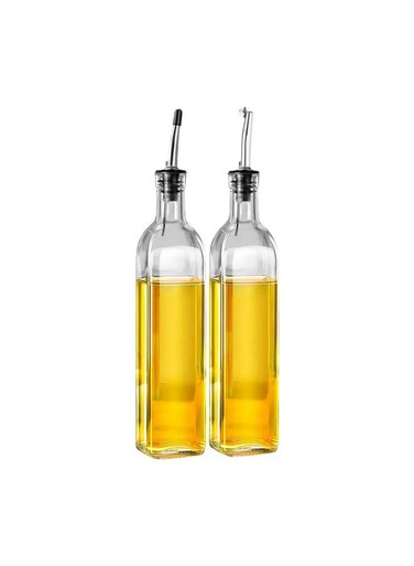 500ml Premium Olive Oil Dispenser Set with Stainless Steel Funnel &amp; Brush! Food-Grade Explosion-Proof Glass, 2 Spout Types (Flip-Nozzle &amp; Dust-Proof), Non-Slip Base, Ideal Kitchen Gift