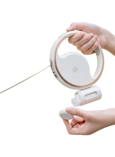 3 Meter Retractable Dog Leash with LED Flashlight, Safety Walking Lead and dispenser