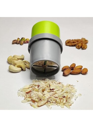 Dar Al Dawa Dry Fruit Cutter, Slicer, Grinder, Chocolate Cutter and Butter Slicer with 3 in 1 Blade Almonds, Cashews- Color May Vary (Pack of 1, Abs/Unbreakable)