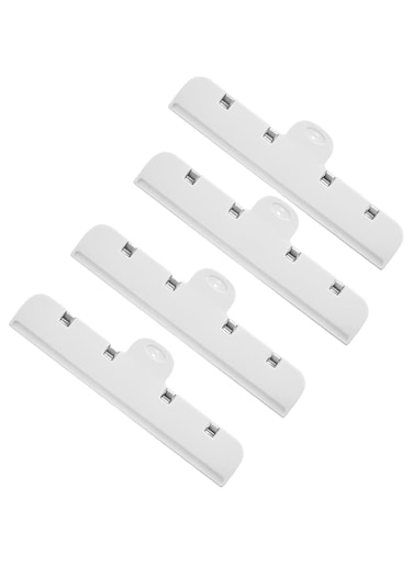 KASTWAVE 4 Pack Magnetic Food Storage Bag Clips - Airtight Seal for Bread, Snacks &amp; More (White &amp; Clear)