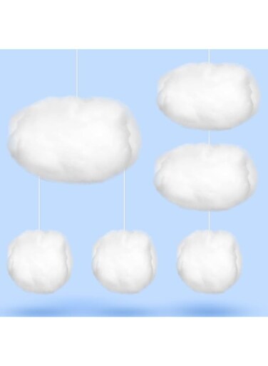 Tatuo Artificial Cloud Props Imitation 3D Cloud for Ceiling Hanging Decorations Fake Cloud Cloud Shape Wedding Ornament Room Decor Art Stage DIY Party (13.8 x 9.8 x 6 Inches,6 Pieces)
