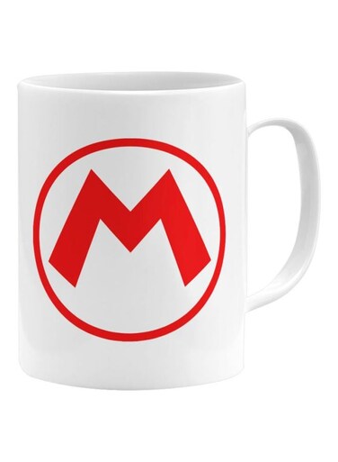 Mario Logo Printed Mug White/Red