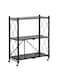 3-Layer Foldable Storage Rack, Multi-Layer Kitchen Living Room Floor Rack With Wheels Detachable Metal Shelf, Black