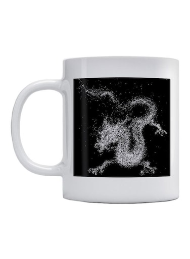 Dragon With Dotting Art Printed Mug White/Black