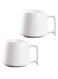 Ceramic Large Latte Mug Set of 2,Coffee Cups With Big Handle 350ml/12 Oz Drink Cup for Mocha/Cappuccino/Cocoa/Tea/Milk(White)