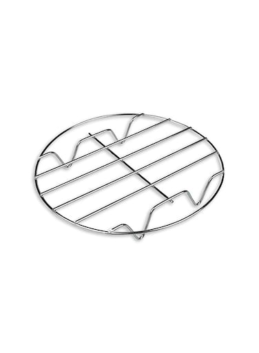 Stainless Steel Semicircle Steam Cooking Rack Silver 20x20x3centimeter