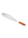 Steel Fish Barbecue Grill Silver/Brown 66centimeter
