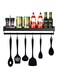Kitchen shelf, multifunctional kitchen shelf, kitchen shelf for spices, hook rail, kitchen aid, hanging rack, for kitchen and bathroom, cooking accessories, kitchen utensils