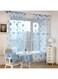 Arabest Sheer Curtains, 2 Panel Sunflower Curtains, Sheer Curtains Rod Pocket Transparent Tulle Window Floral Drape Panel for Bedroom Living Room (100x200cm, Blue)