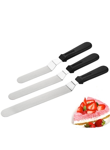 Stainless Steel Cake Icing Spatula Set &acirc;&euro;&ldquo; 6/8/10 Inch Straight &amp; Buttercream Smoother, Cake Scraper &amp; Decorating Tool for Baking, Pastry, Pies, Pizza