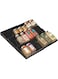 mDesign Adjustable, Expandable Plastic Spice Rack, Drawer Organizer for Kitchen Cabinet Drawers - 3 Slanted Tiers for Garlic, Salt, Pepper Spice Jars, Seasonings, Vitamins, Supplements - Black