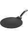 Hanos Non-Stick Flat Multi Tawa 30 cm Diameter, Hard Anodised Non-Stick Coating with Bakelite Riveted Handle - 5.25 mm Thickness, Black (Induction and Gas Stove Friendly)