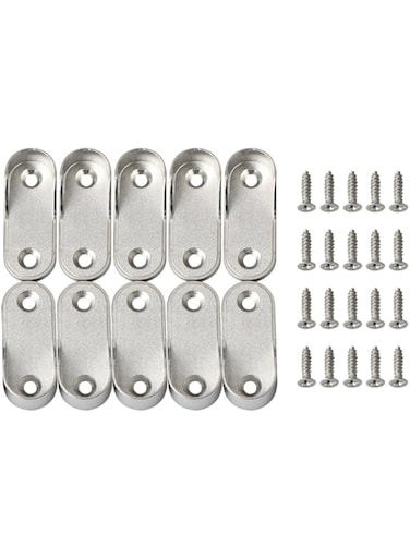 Mooche Oval Closet Rod Brackets Diameter 0.6-Inch 10Pcs Shower Rod Holder Stainless Steel Closet Rod Support Heavy Duty, MFL1010-10P