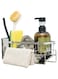 Freihouse Kitchen Sink Caddy, Sponge Holder for Kitchen Sink, Kitchen Sink Organzier and Storage with Detachable Brush Holder and Rag Drying Pole, Rustproof 304 Stainless Kitchen Sink Accessories