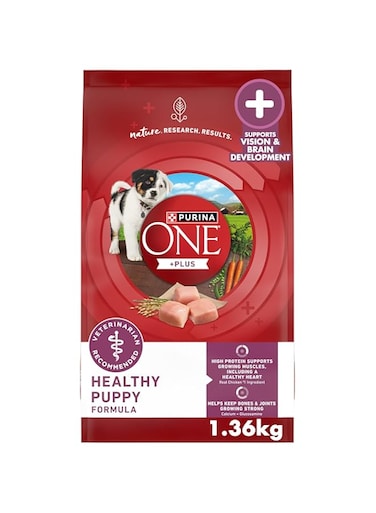 Purina ONE Plus Healthy Puppy Formula High Protein Natural Dry Puppy Food with added vitamins, minerals and nutrients - (1.36kg Bag)