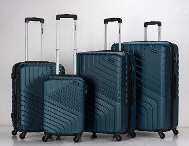STARGOLD 4 Pack Of Hardside Spinner Number Locked Luggage Trolley