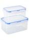 Airtight Food Storage Container with Leak Proof Lock Lid,Reusable Stackable BPA Free Plastic Rectangle Meal Prep Container 2PCS for Lunch Box,Kitchen Organizer,Microwave Freezer Dishwasher Safe