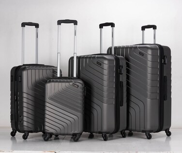 STARGOLD 4 Pack Of Hardside Spinner Number Locked Luggage Trolley
