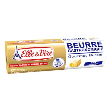 Elle &amp; Vire Unsalted Gourmet Butter Roll, 500g