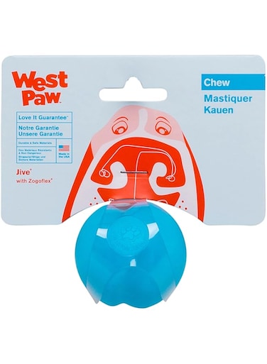 West Paw Design Jive Zogoflex Durable Ball Dog Chew Toy Blue 2-Inch