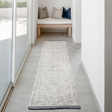 Sheldon Bianca 200 x 60 cm (Runners) Carpet Centre Home Designer Rug for Bedroom Living Dining Room Office Soft Non-slip Area Textile Decor