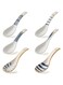 Evannt Ceramic Asian Soup Spoons Set of 6 Japanese Ramen Soup Spoons Porcelain Chinese Soup Spoons for Ramen Noodles Udon Pho Rice Gravy (Style 2)