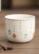 Artisanal Stoneware Arabian Coffee Cup with Lantern and Moon Design, Traditional Middle East Style Ink Dot Espresso Cup for Family Gathering and Eid al-Adha