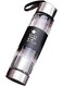 Gallery 420ml tea infuser bottle, double layer stainless steel leakage proof glass water bottle travel water separation tea bottle mug cup for office travel home,silver