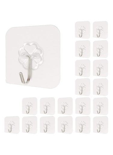 Vrandu 28 Pieces Self-Adhesive Hooks, Waterproof Sticky Heavy Duty Wall Hooks.