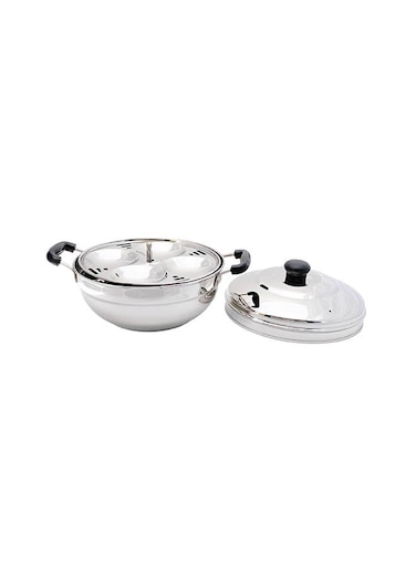 Stainless Steel Idly Cooker Multi Use Silver 23cm
