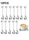 PCS Elegant Silver Leaf Coffee Spoons 4.9" Mini Stainless Steel Espresso and Dessert Tea Spoons Creative Leaf Tableware Dessert Spoon for Stirring Mixing Sugar Ice Cream Cake Coffee Tea