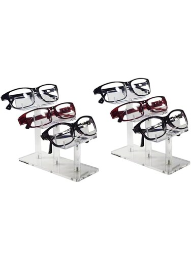 TOMVAES 2 Pcs 3 Tier Acrylic Eyeglasses Display Stand，Sunglasses Rack Holder, Clear Sunglass Organizer Frame Sunglasses Rack Sunglass Organizer Display