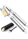 Premium Garlic Press Stainless Steel, Garlic Mincer Tool, Garlic Crusher Tool, Garlic Smasher Garlic Masher Includes Silicone Garlic Peeler &amp; Cleaning Brush, Dishwasher Safe, Silver