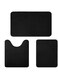 ACCUMTEK IM Home Memory Foam Bathroom Rug Velet Bath Mats Sets 3 Pieces Ultra Soft Non Slip and Absorbent Toilet Mats Set Carpet Washable, Black
