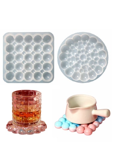 Coaster Molds for Epoxy Resin Casting Cute Jewelry Plates Candle Holders DIY Craft Supplies Ideal for Home Decor and Gifts
