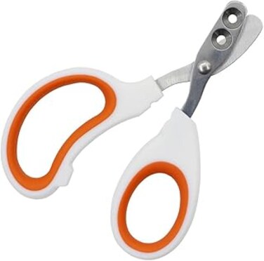 KWSLIN Pets Nail Clipper, Professional Cat Dog Pets Claw Trimmer with Circular Cutting Holes, Avoid Over Cutting Pet Nail, Professional Paw Trimmer for Pet, Orange, Two Different Cutting Size Style