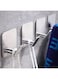 X spring Adhesive Wall Hook, 4Pcs No Drill Traceless Waterproof Rustproof Bathroom Hooks, SUS304 Stainless Steel Adhesive Towel Hooks for Bathroom, Kitchen, Cabinet, Office, Coat Robe, Towel (Silver)
