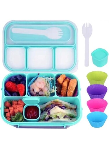 Lunch Box For Kids, Bento Lunch Box, Lunch Box For Adult &amp; Kids and School Lunch Box, 1300ML- 4 Compartments Freezer Safe &amp; Microwave &amp; Dishwasher Safe and BFA Free