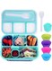 Lunch Box For Kids, Bento Lunch Box, Lunch Box For Adult &amp; Kids and School Lunch Box, 1300ML- 4 Compartments Freezer Safe &amp; Microwave &amp; Dishwasher Safe and BFA Free