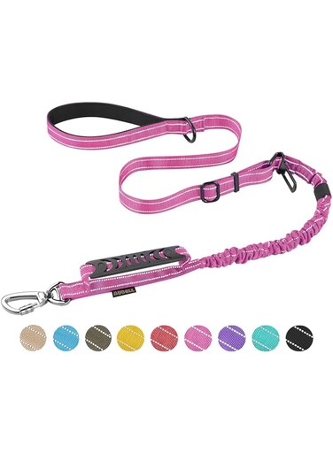 AUBELL Heavy Duty Dog Leash, Reflective Dog Leashes with Car Seat Belt and Soft Padded Handle, 6FT Strong Dog Leash for Training, Walking Lead for Large Medium Dogs, Pink
